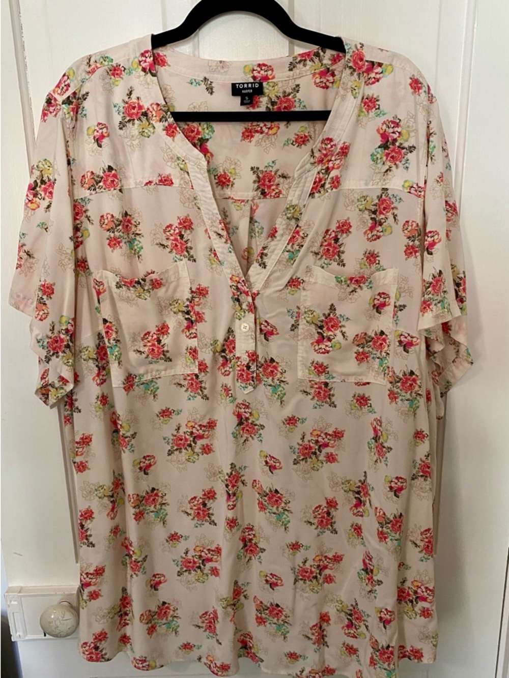 Torrid Harper Challis Short Sleeve Blouse